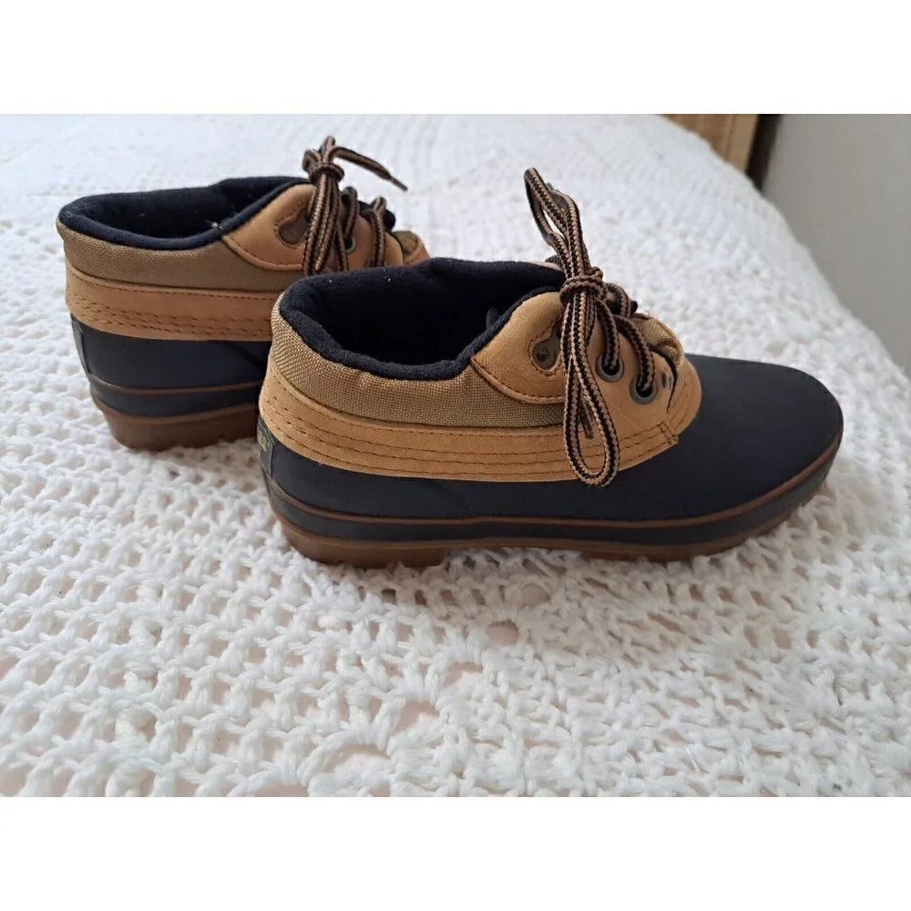 Vintage Bass Women's Size 6M Low Thermolite ONTARIO Duck Boots Navy Blue/Tan